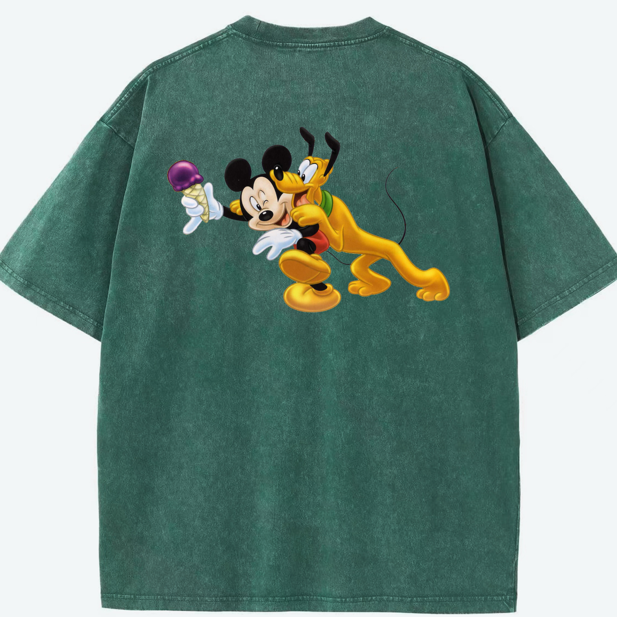（画像用） ミッキーマウス Mickey Mouse 綿100% ヴィンテージ風 半袖Tシャツ（背面プリント）
